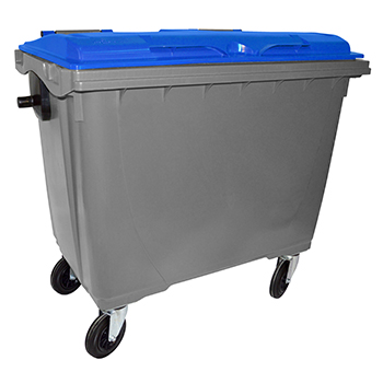 Bac plastique 660L gris clair/bleu