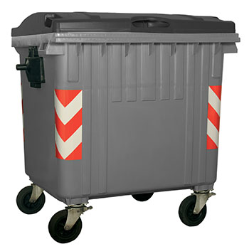 Bac plastique 1000L renforcé gris clair/gris foncé