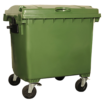 Bac plastique 1100L Couvercle plat vert/vert Bac plastique 1100L Couvercle plat vert/vert