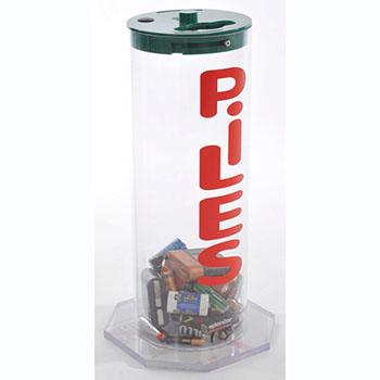 Collecteur piles 5,5L transparent Collecteur piles 5,5L transparent