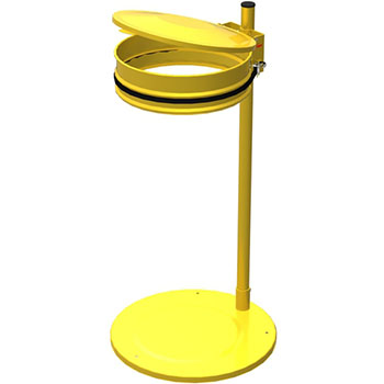 Support sacs-poubelle sur socle 80 à 110L avec couvercle jaune