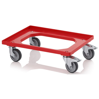 Chariot porte bac 60x40 Rouge Chariot porte bac 60x40 Rouge