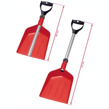 Pelle rouge à manche rétractable