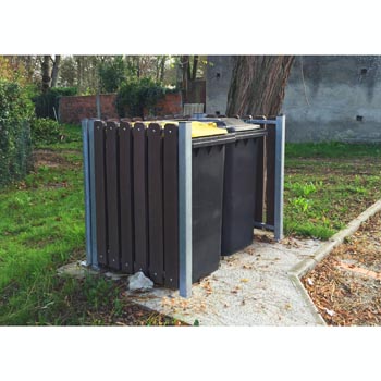 Cache Conteneur pour bacs 2 roues lattes bois Cache Conteneur pour bacs 2 roues lattes bois