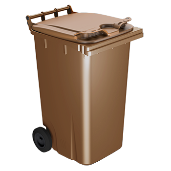 Bac plastique 240L pour biodéchets marron