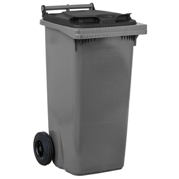 Bac plastique 120L gris clair/gris foncé