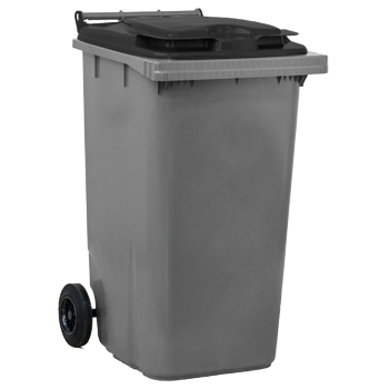 Bac plastique 240L gris clair/gris foncé