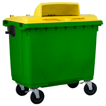 Bac plastique 660L opercule emballage vert/jaune Bac plastique 660L opercule emballage vert/jaune